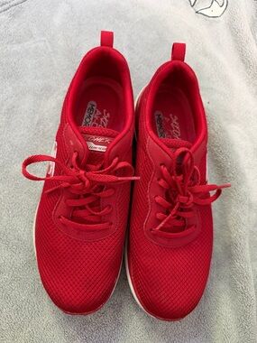Skechers Red Women's Athletic Memory Foam Sneakers